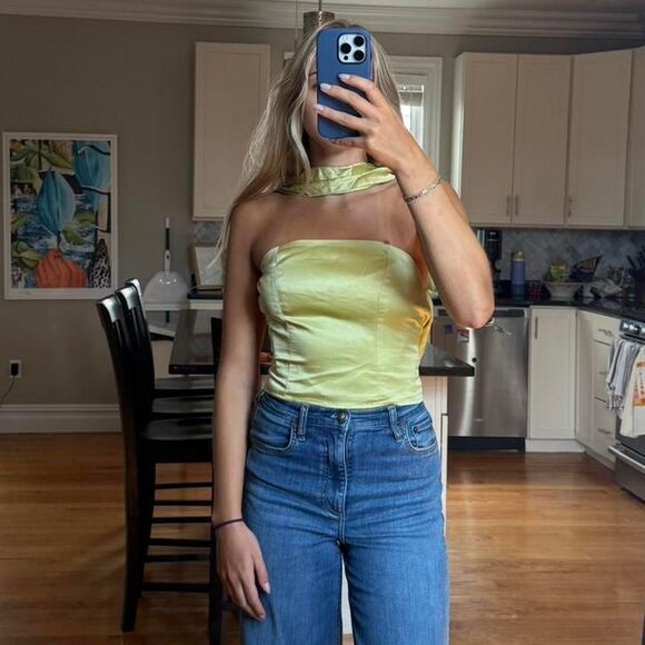 Reformation Tops - Reformation Women's Green and Yellow Vest